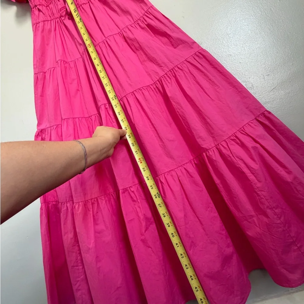 Pink maxi dress with ruffles and stepped skirt - Picture 11 of 11